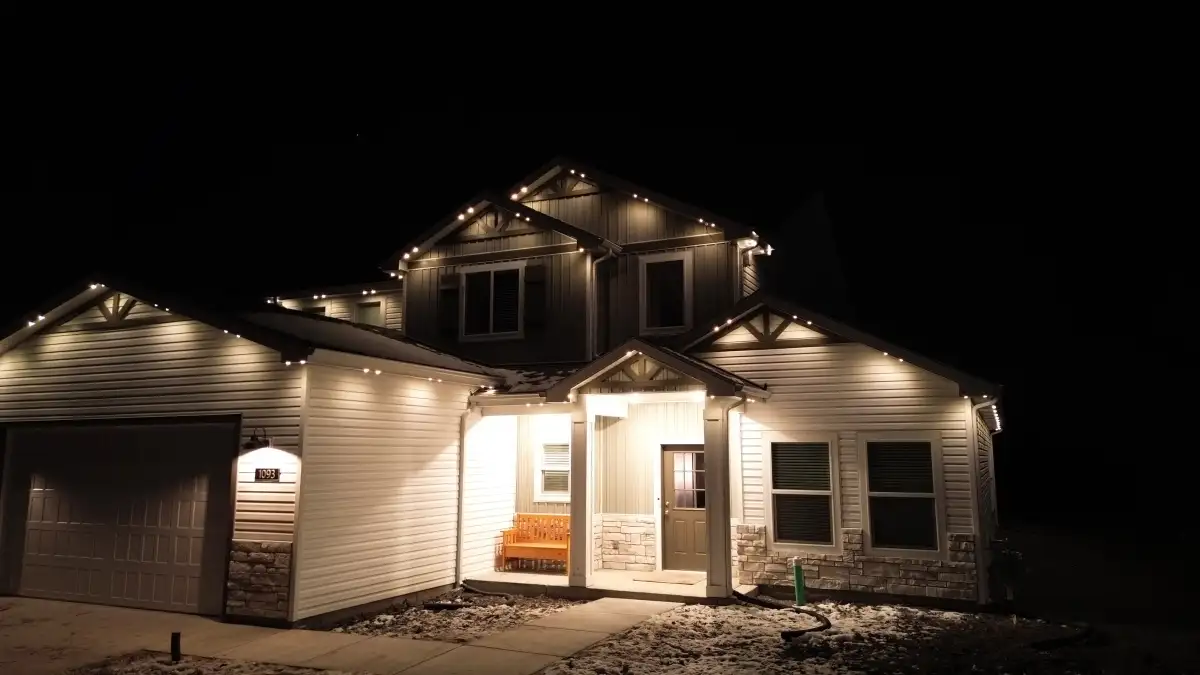 Accent lighting enhancing home curb appeal at night