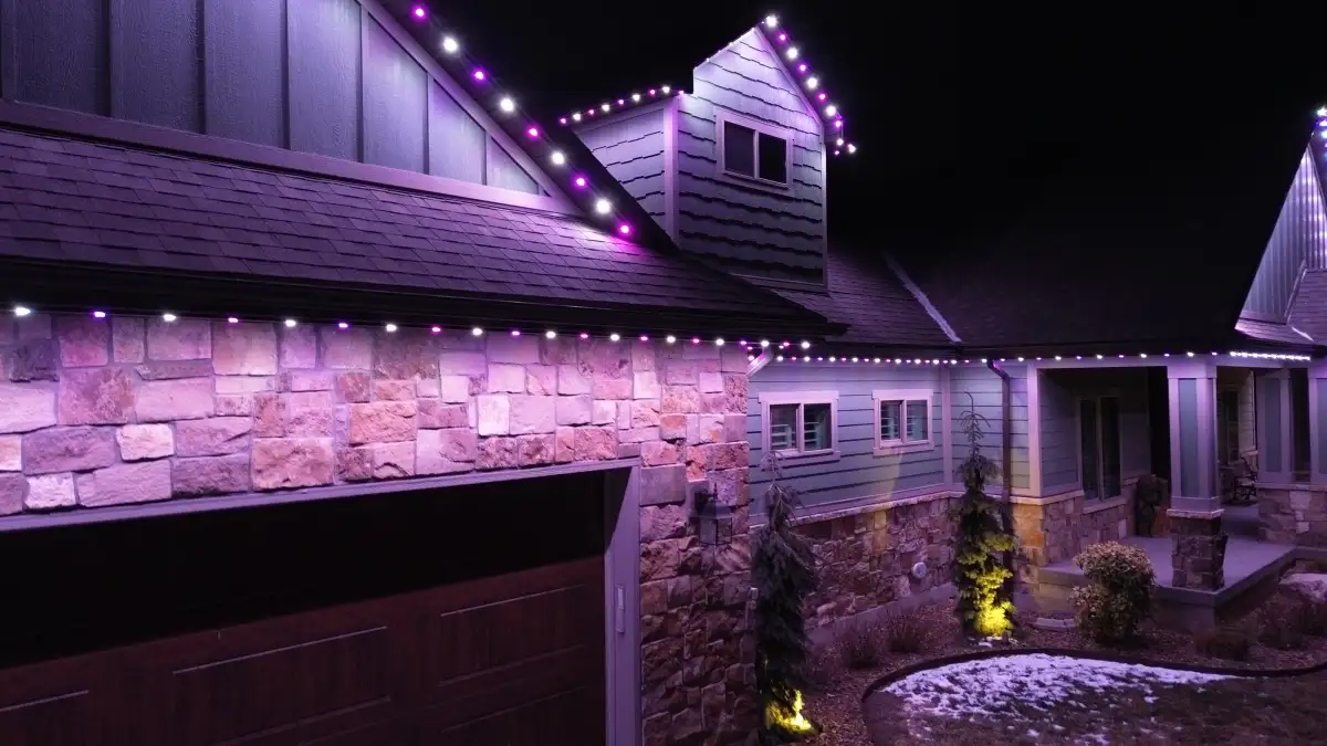 Permanent outdoor lighting compared to traditional Christmas lights